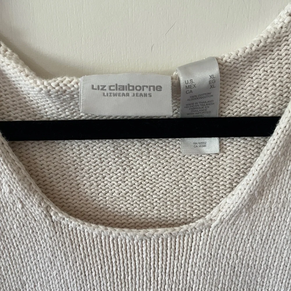 Liz Claiborne Cream Knit Tank Top - Picture 2 of 3